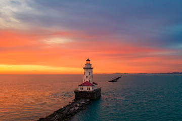 Fototapeta premium Chicago lighthouse at sunrise
