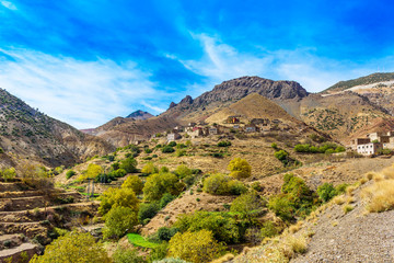 Fototapeta na wymiar View of the Atlas mountains landscape, Morocco, North Africa.