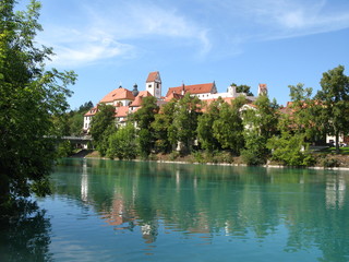 Fototapeta na wymiar Blick auf Füssen mit Hohem Schloss