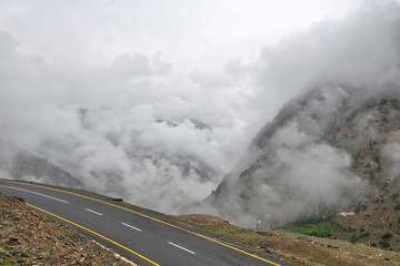 Low hanging clouds over Babusar Pass in northern Pakistan, taken in August 2019