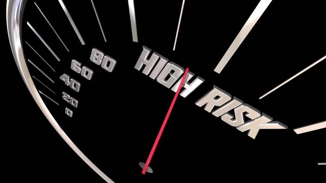 High Risk Warning Danger Sign Level Gauge Speedometer 3d Animation