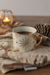 cup of coffee on table