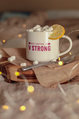 cup of coffee and cookies