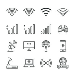 Signal and wifi internet connection icon