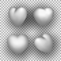 valentine heart, 3D flying hearts vector illustrations