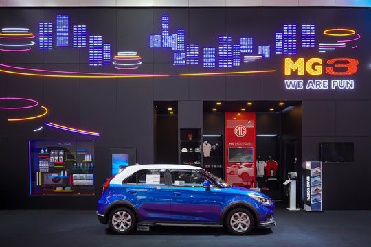 BANGKOK, THAILAND : March 28, 2019 &ndash;MG3 eco car on display in 40th Bangkok International Motor Show 2019 at Muang Thong Thani, Nonthaburi, Thailand