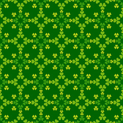 St.Patrick's Day green seamless vector background