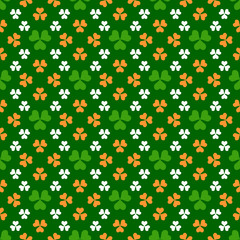 St.Patrick's Day green seamless vector background
