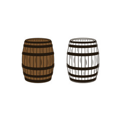 Wood barrel, bourbon, whiskey retro vintage 