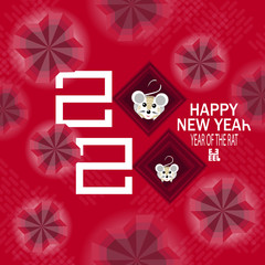 Happy new 2020 year background. Chinese translation Rat.