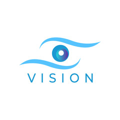 Eye vision icon logo vector illustration