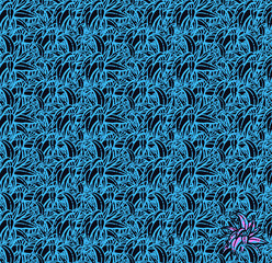 Plants neon seamless pattern. vertical garden concept