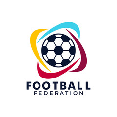 Obraz premium Football badge logo template design, soccer team, vector illustration