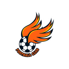 Football badge logo template design, soccer team, vector illustration