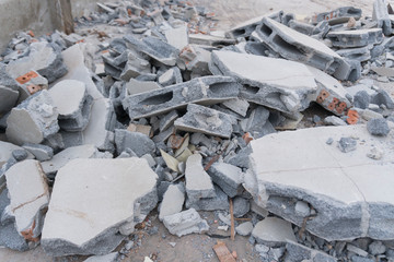 Rubble caused by the demolition of the house