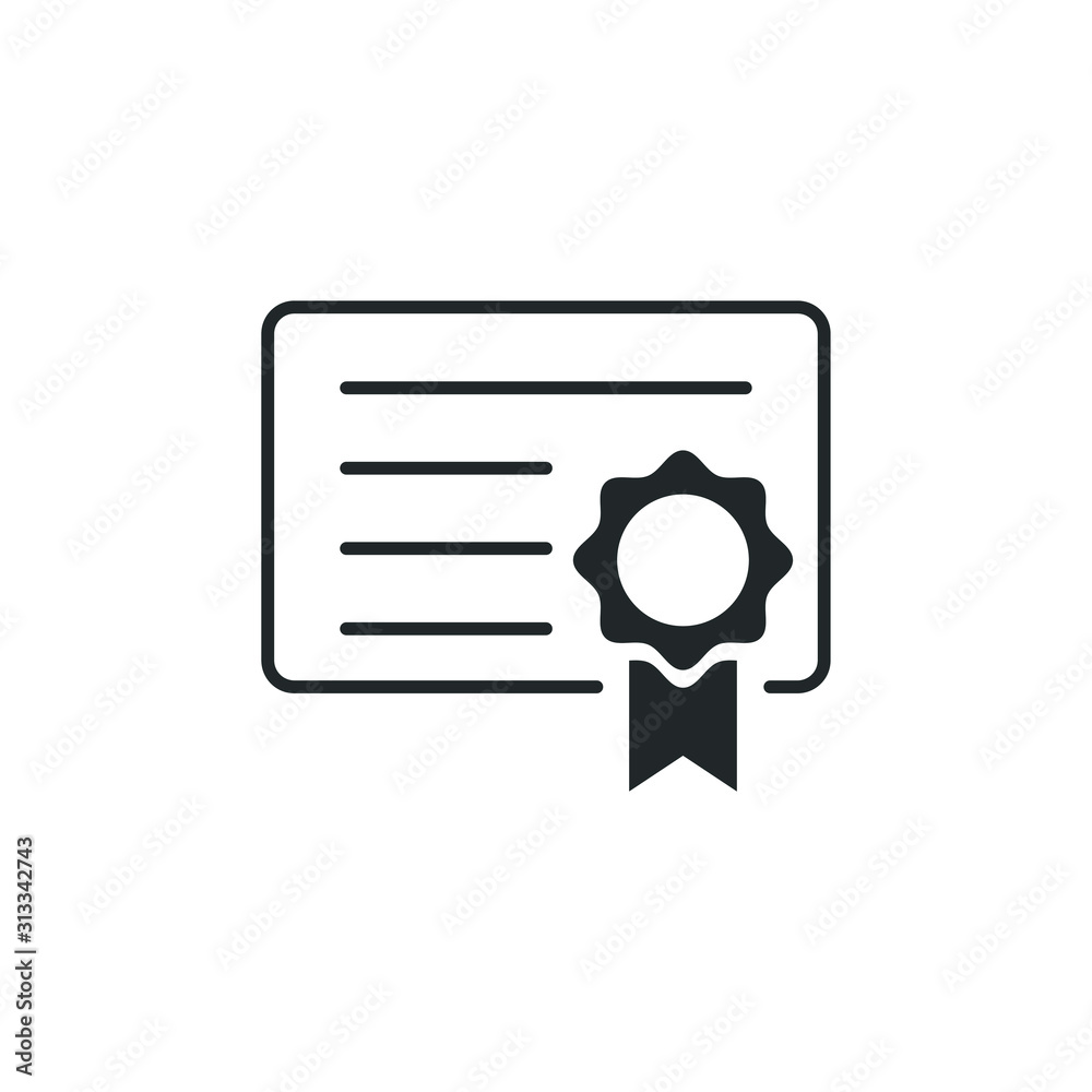 Poster certificate icon template color editable. achievement, award symbol vector sign isolated on white ba