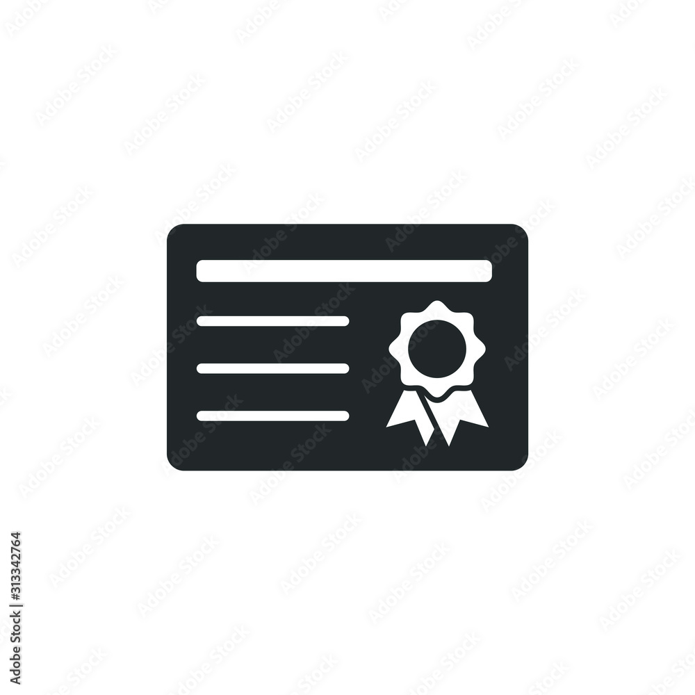 Poster certificate icon template color editable. achievement, award symbol vector sign isolated on white ba