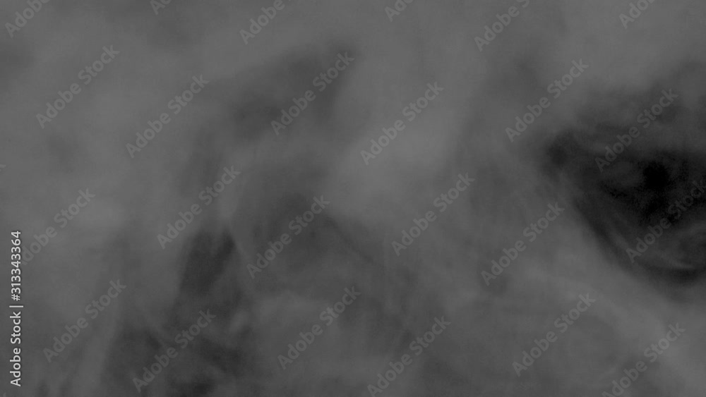 Wall mural white smoke on a black background slow motion. start the movement of the cloud from the lower right 