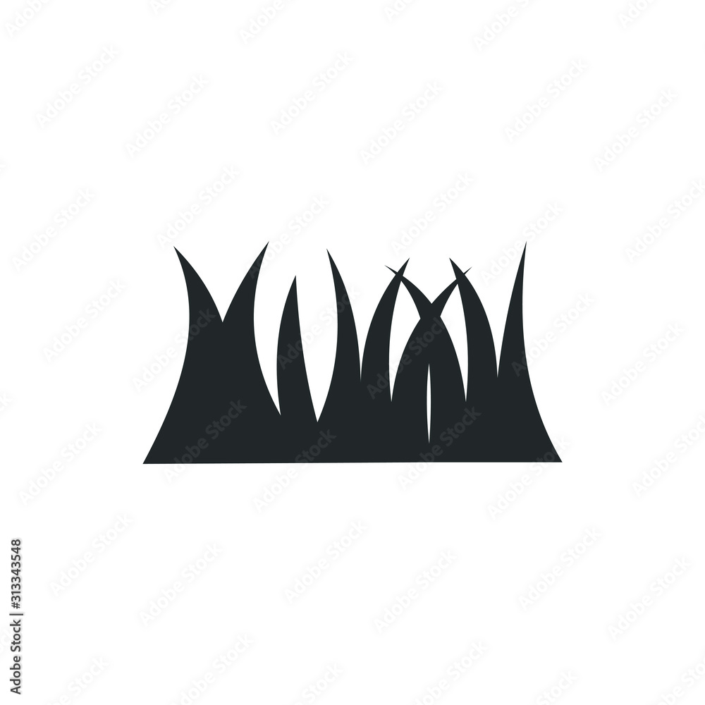 Poster grass leaves icon template color editable. organic grass symbol vector sign isolated on white backgr