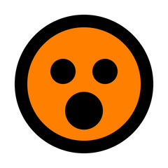 Fototapeta premium Smiley - shocked - black outline, orange theme - vector
