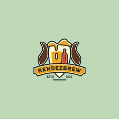 Coffee and beer restaurant logo design