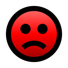 Fototapeta premium Smiley - sad - black outline, red theme - vector