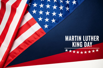 Martin Luther King, Jr. Day Anniversary - American flag - obrazy, fototapety, plakaty