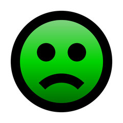 Smiley - sad - black outline, green theme - vector