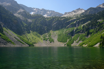 Green Waters Blur Across Lake Surface