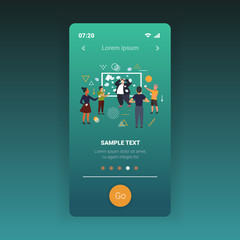 pupils demonstrating bad behavior throwing papers mocking and teasing male teacher near chalkboard during lesson bullying public disapproval concept smartphone screen mobile app vector illustration