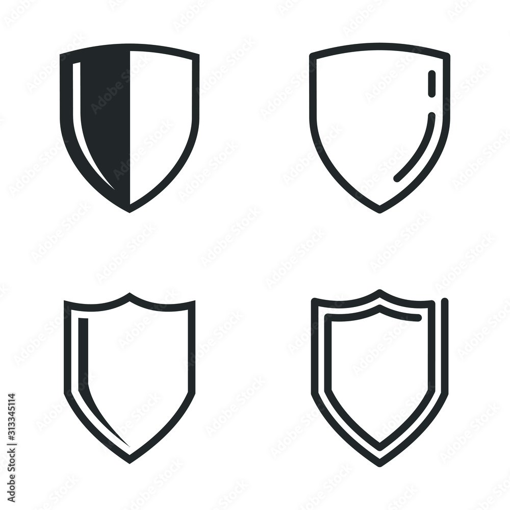 Fototapete shield icon template color editable. shield symbol vector sign isolated on white background illustra
