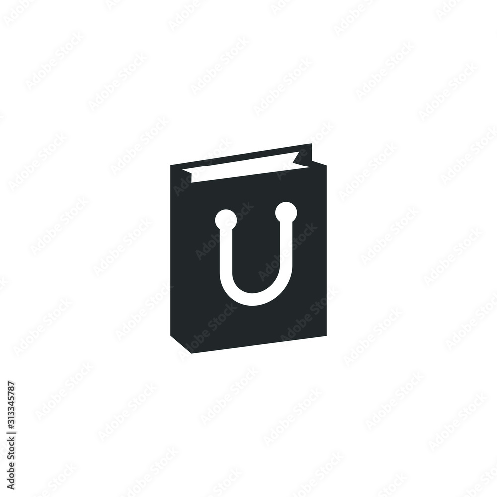 Aufkleber shopping bag icon template color editable. shopping bag symbol vector sign isolated on white backgro