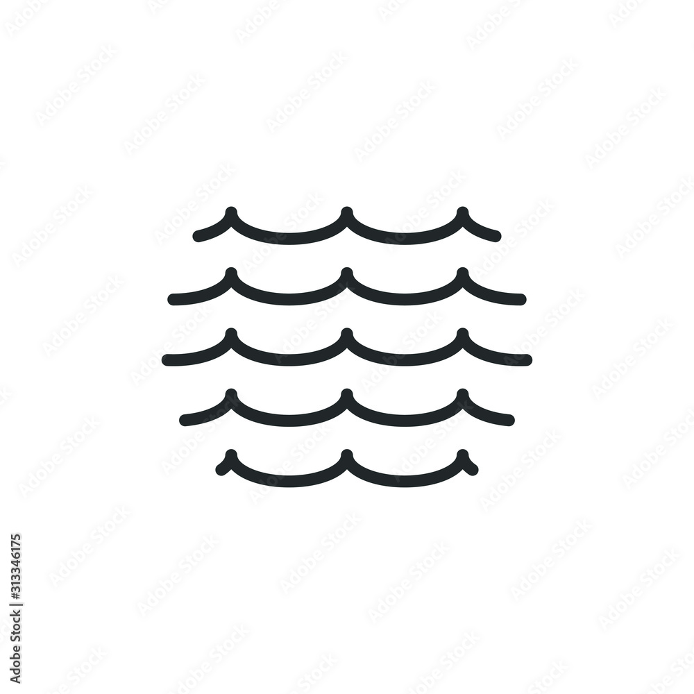 Aufkleber ocean, sea waves icon template color editable. wave symbol vector sign isolated on white background 