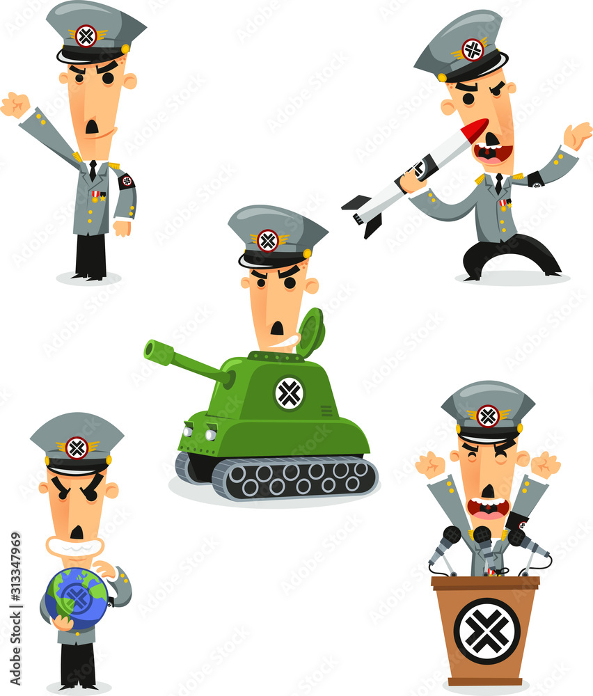 Wall mural dictator cartoon set