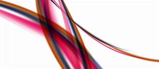 Line wave art illustration on light backdrop. Vector abstract design banner template. Business template