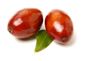 jujube or chinese date on white background