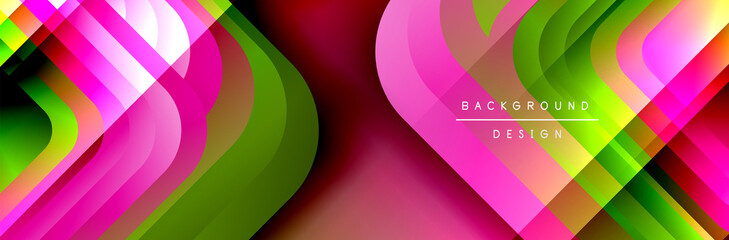 Round squares shapes composition geometric abstract background. Vector Illustration