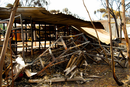 Burnt House From Bush Fire