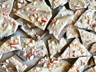 Peppermint bark filling the frame