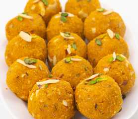 Indian Traditional Winter Sweet Food Methi Laddu Also Know as Methi Ke Laddu or Fenugreek Laddu Made From Fenugreek Seeds, Ginger, Saunf And Jaggery