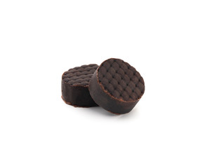 Indian Sweet Food Chocolate Peda Also Know as Chocolate Milk Peda, Pera or Pedha Made Using Sweet Condensed Milk And Cocoa Powder