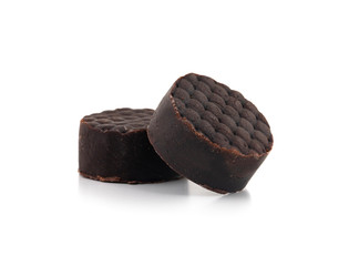Indian Sweet Food Chocolate Peda Also Know as Chocolate Milk Peda, Pera or Pedha Made Using Sweet Condensed Milk And Cocoa Powder