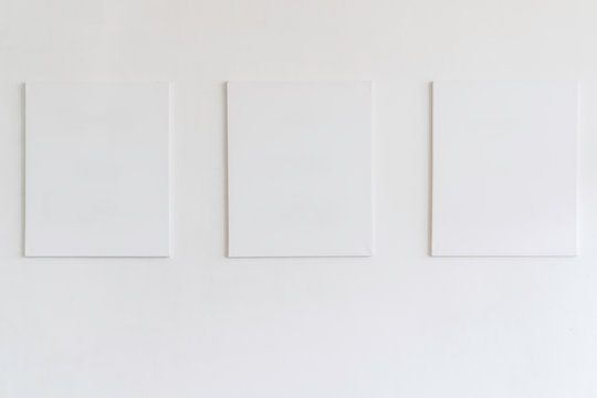 Free Spaces; 3 blank Frames on white background