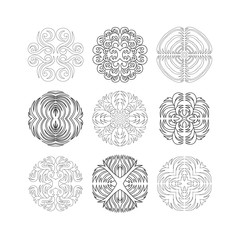 Spirograph Design Element Vector Set