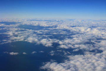 Obraz na płótnie Canvas White clouds in the sky from air view