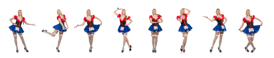 Woman waitress in oktoberfest concept