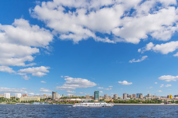 Naklejka premium River boat tour River in Samara, Russia