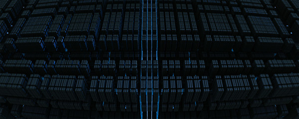 3d clouds storage data server background