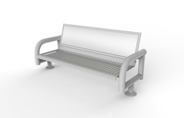Street Bench Advertising Mock up isolated on a white background. 3d illustration