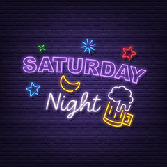 saturday night neon signboard